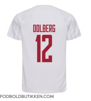Danmark Kasper Dolberg #12 Udebanetrøje VM 2022 Kortærmet